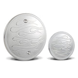 Flamed Engine Cover Set for Victory, Chrome