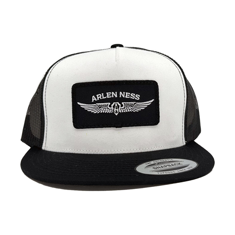 Flying Shield Snapback Trucker Hat, Black & White