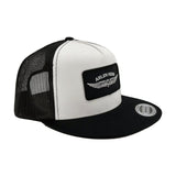 Flying Shield Snapback Trucker Hat, Black & White