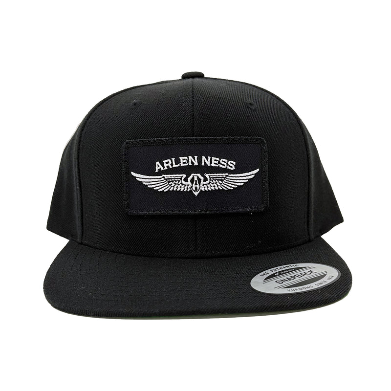 Flying Shield Snapback Hat, Black