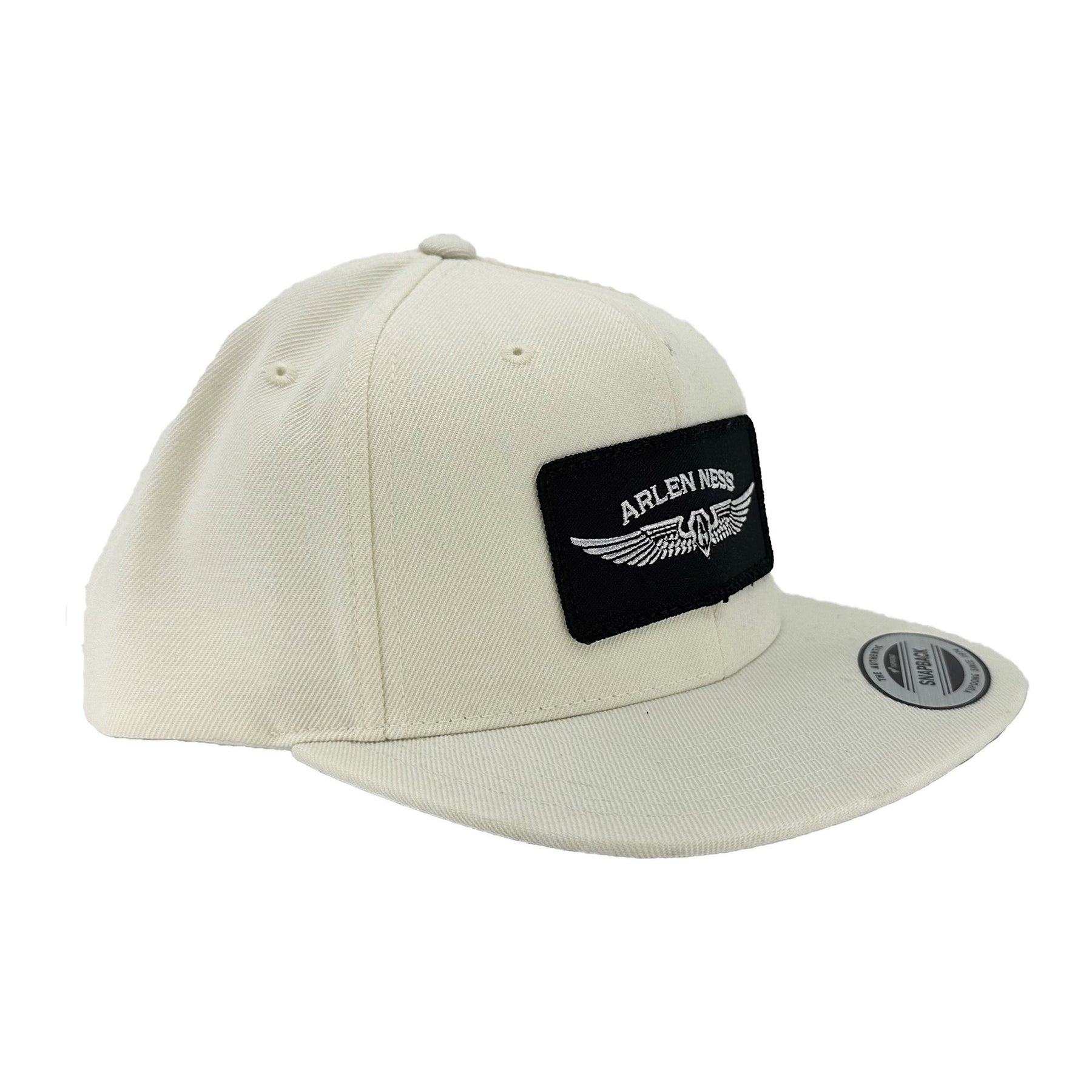 Flying Shield Snapback Hat, White