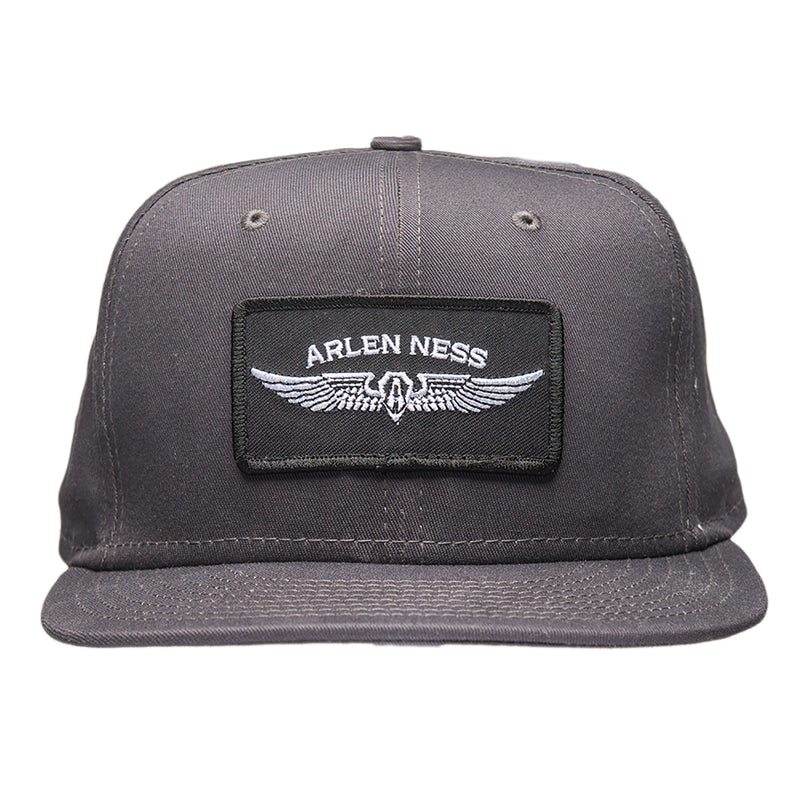 Flying Shield Snapback Hat, Charcoal